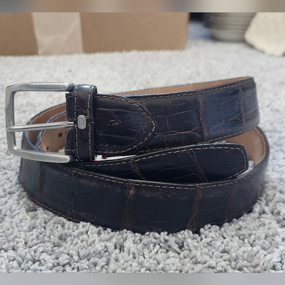 NOI Firenze $550 Alligator Leather Belt Size 125/140cm (XXL) Brown